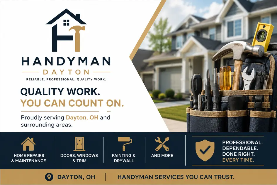 Handyman inspecting a Dayton, Ohio home for winter-related repairs